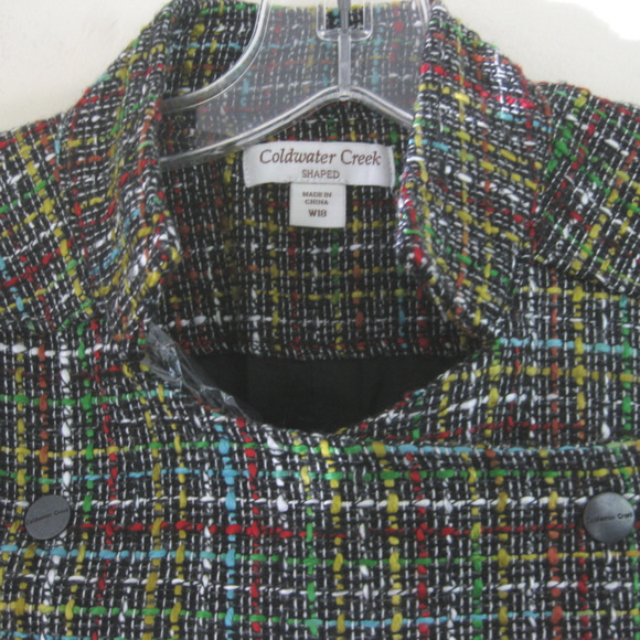 NWT Plaid zip jacket W 18 Multi Zipper trim Pockets Boucle Lined 1X Fall Plus - Picture 5 of 6